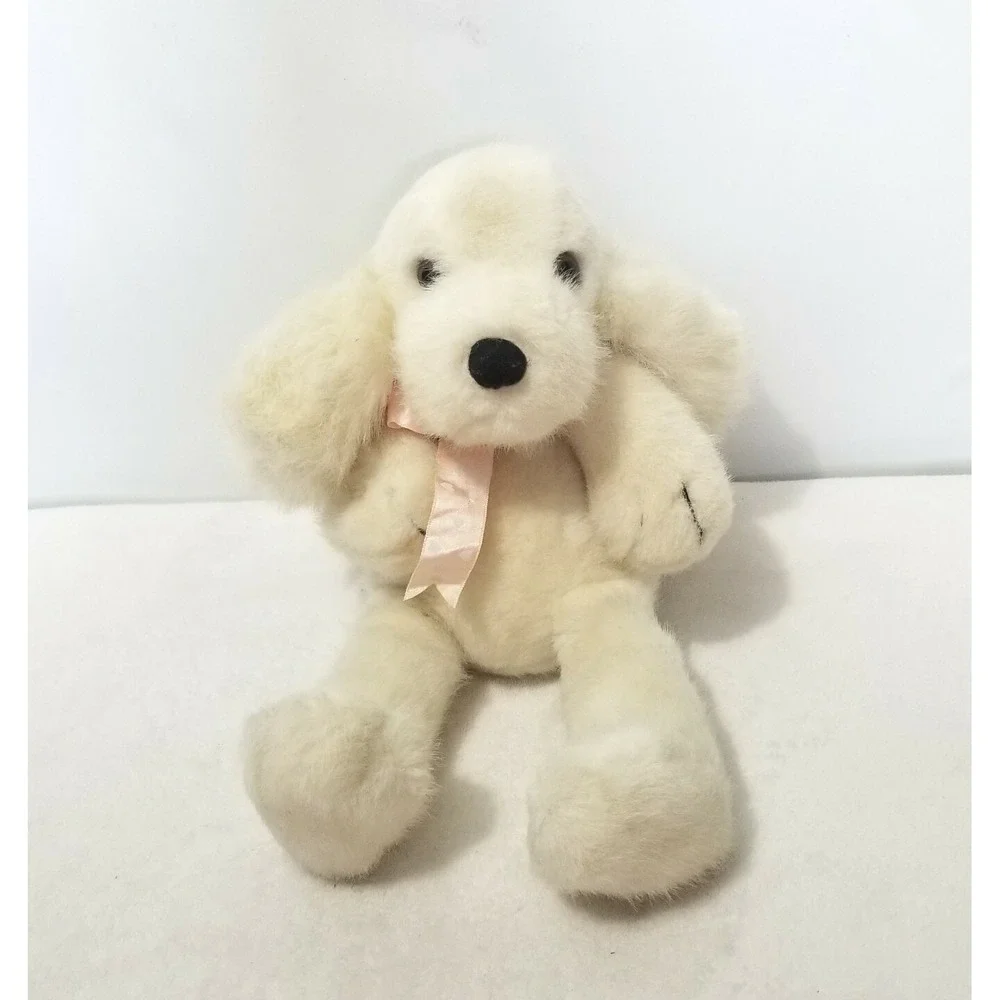 Vintage Yang Jee Plush Dog Floppy‎ White 15